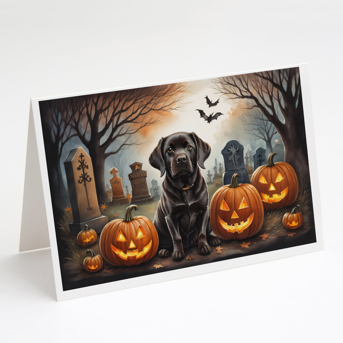 Buy this Chocolate Labrador Retriever Spooky Halloween Greeting Cards Pack of 8