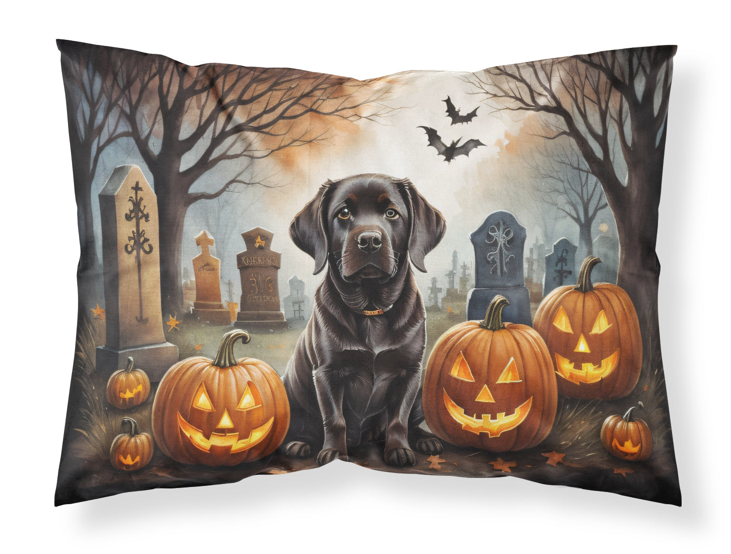 Buy this Chocolate Labrador Retriever Spooky Halloween Standard Pillowcase