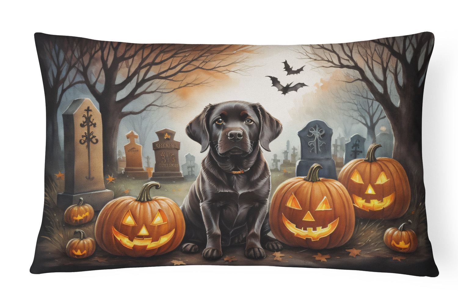 Buy this Chocolate Labrador Retriever Spooky Halloween Throw Pillow