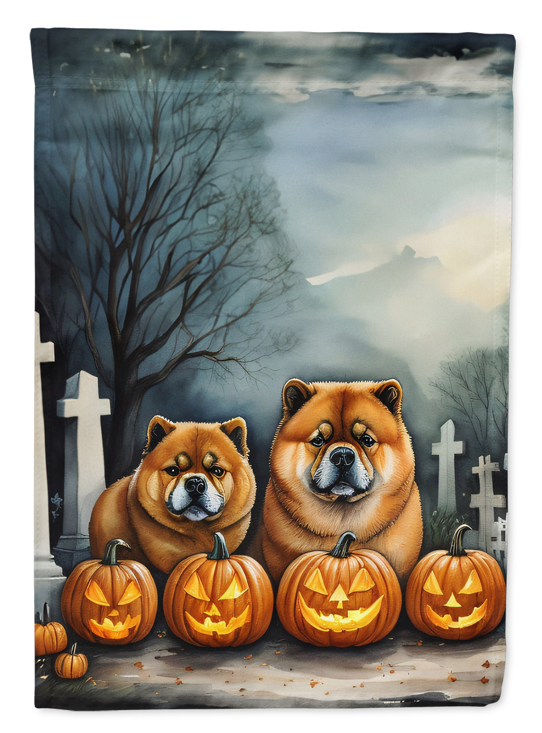 Buy this Chow Chow Spooky Halloween House Flag