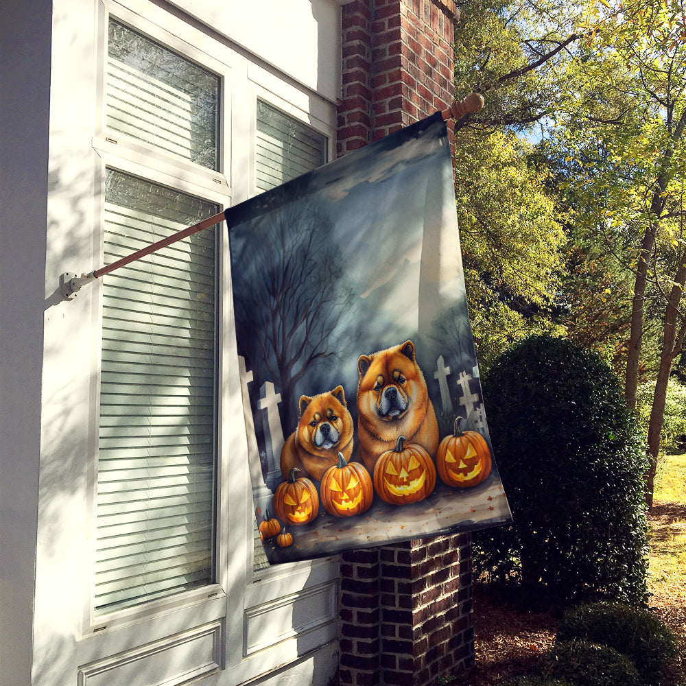 Chow Chow Spooky Halloween House Flag