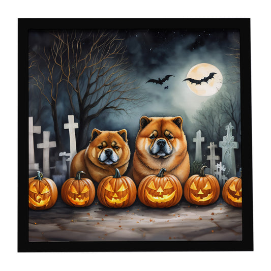 Buy this Chow Chow Spooky Halloween Framed Metal Print