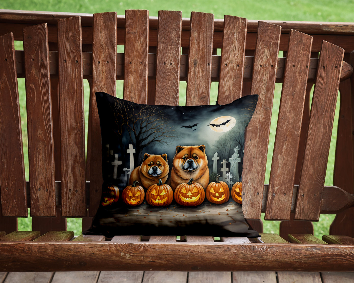 Chow Chow Spooky Halloween Throw Pillow