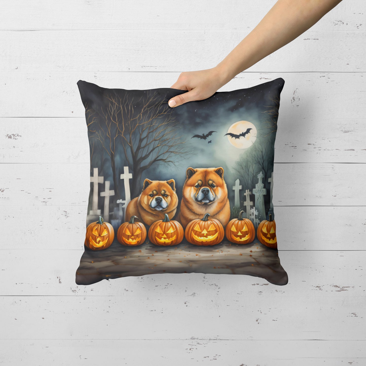 Chow Chow Spooky Halloween Throw Pillow