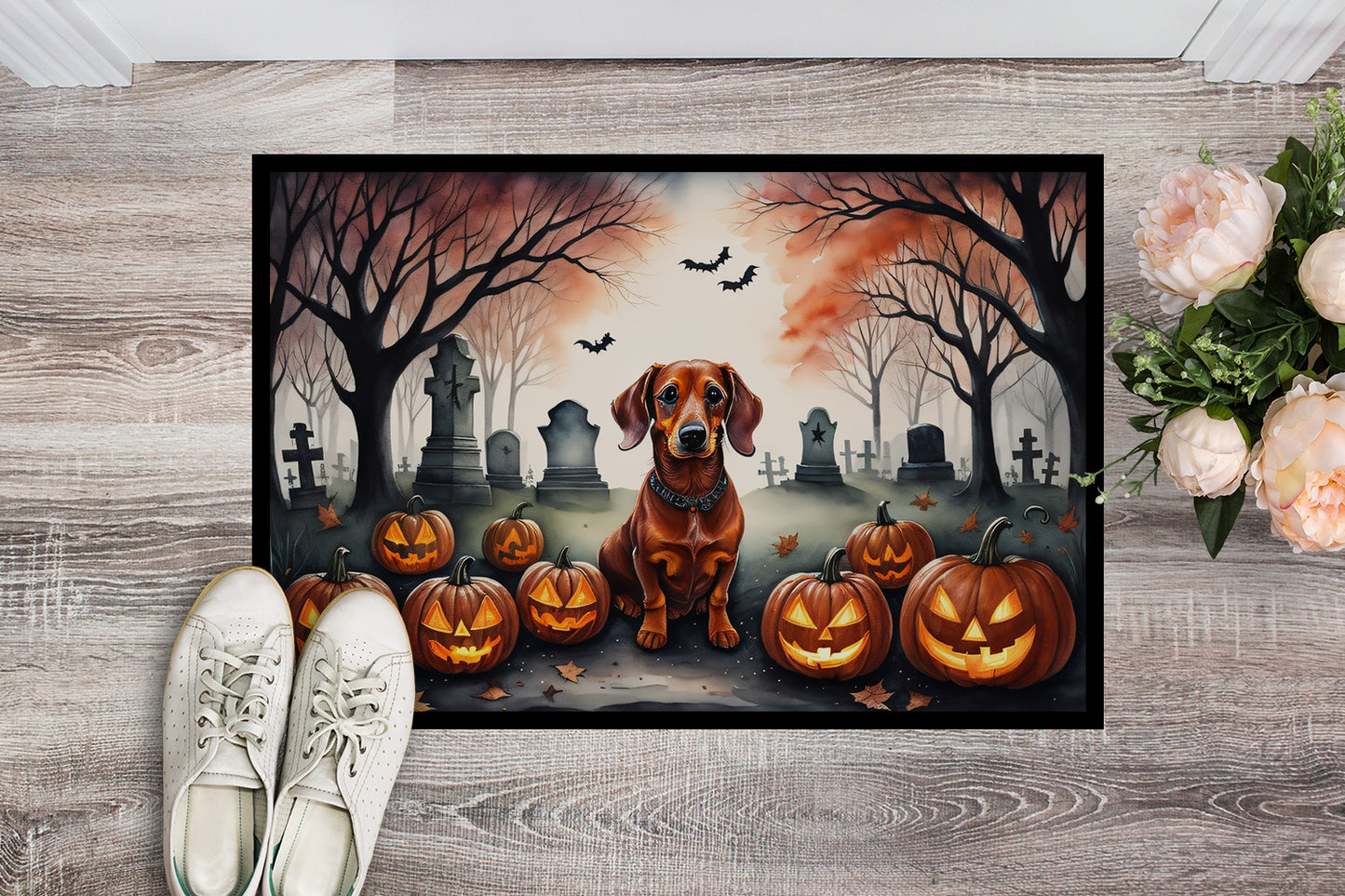 Dachshund Spooky Halloween Doormat