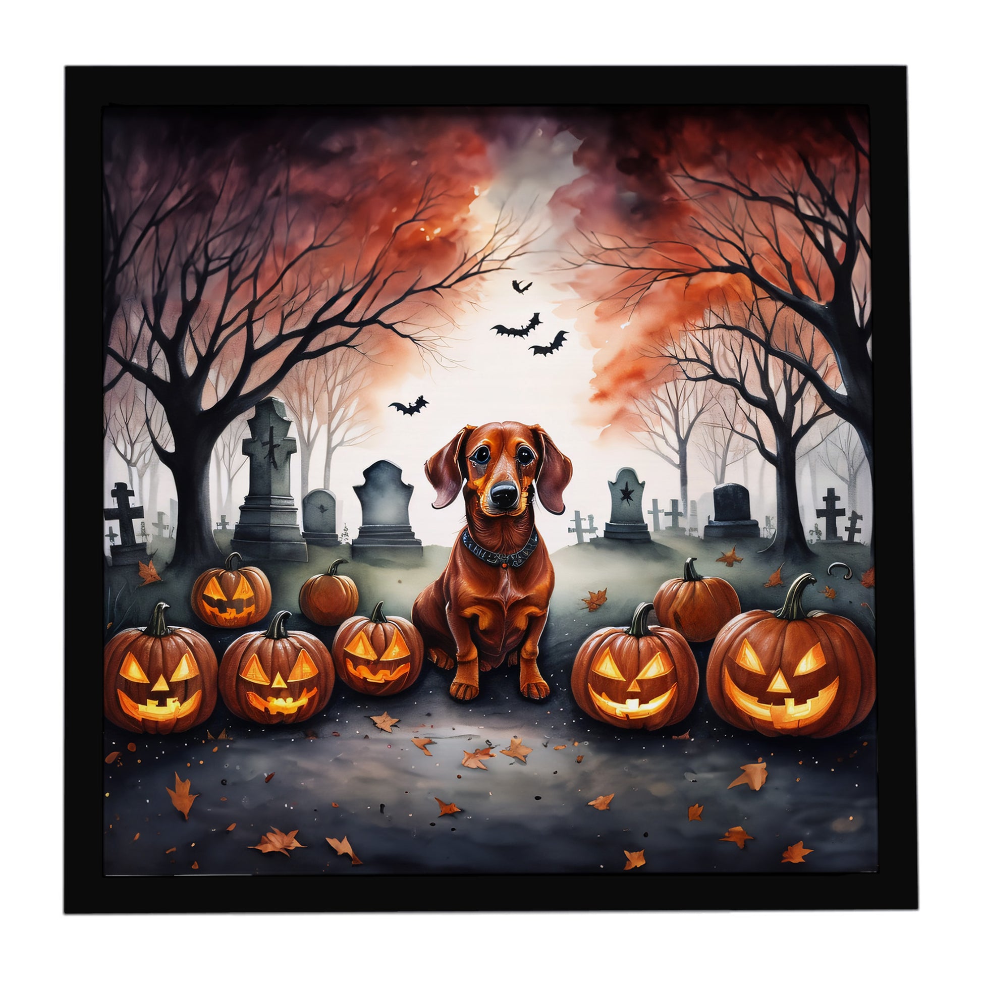 Buy this Dachshund Spooky Halloween Framed Metal Print