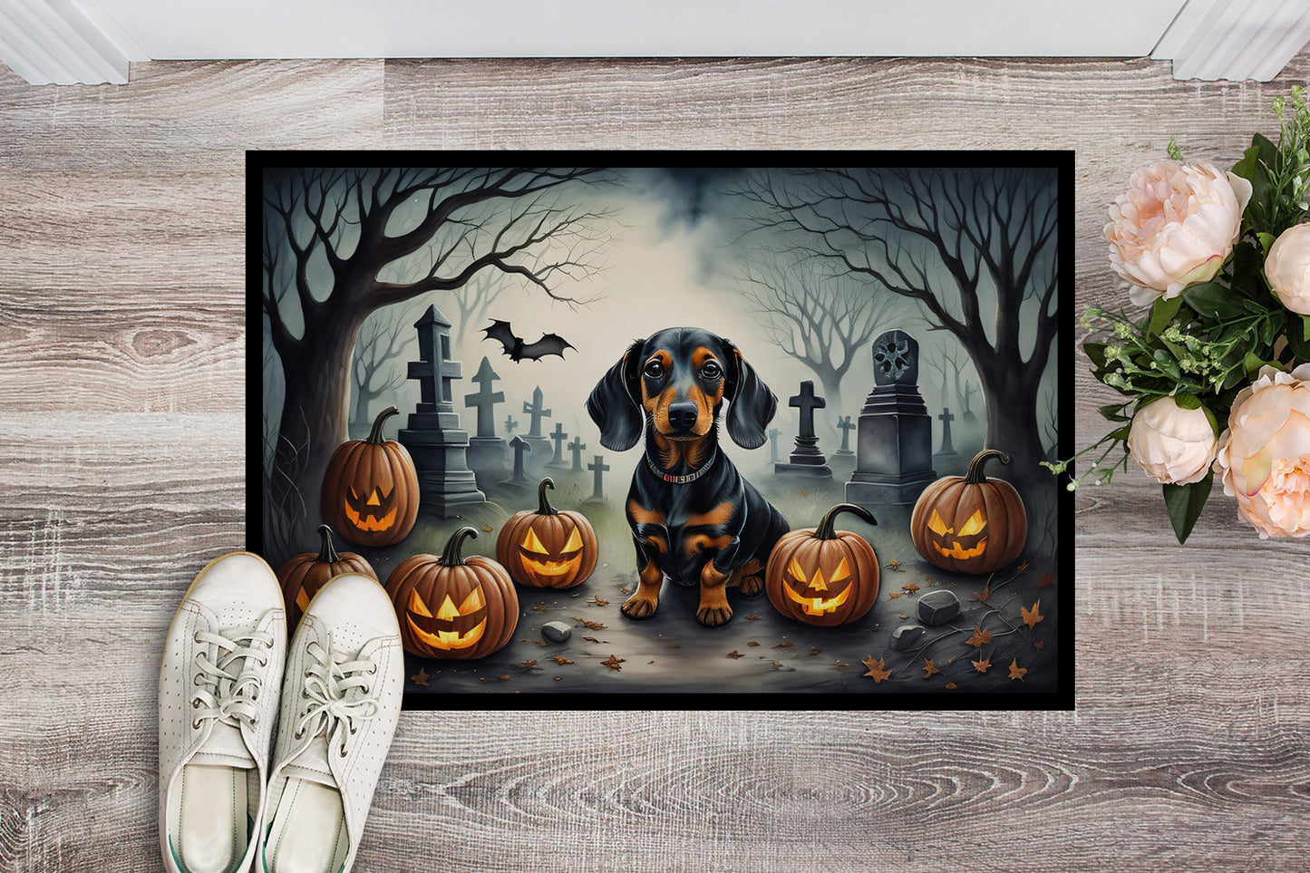 Dachshund Spooky Halloween Doormat