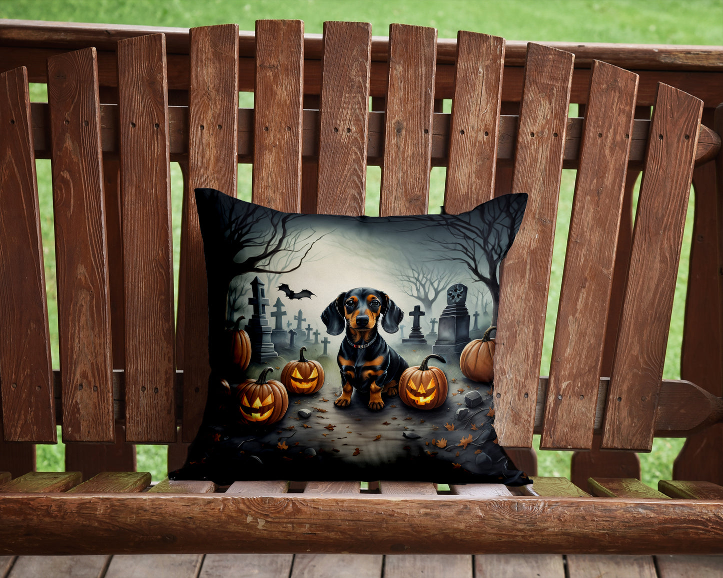 Dachshund Spooky Halloween Throw Pillow