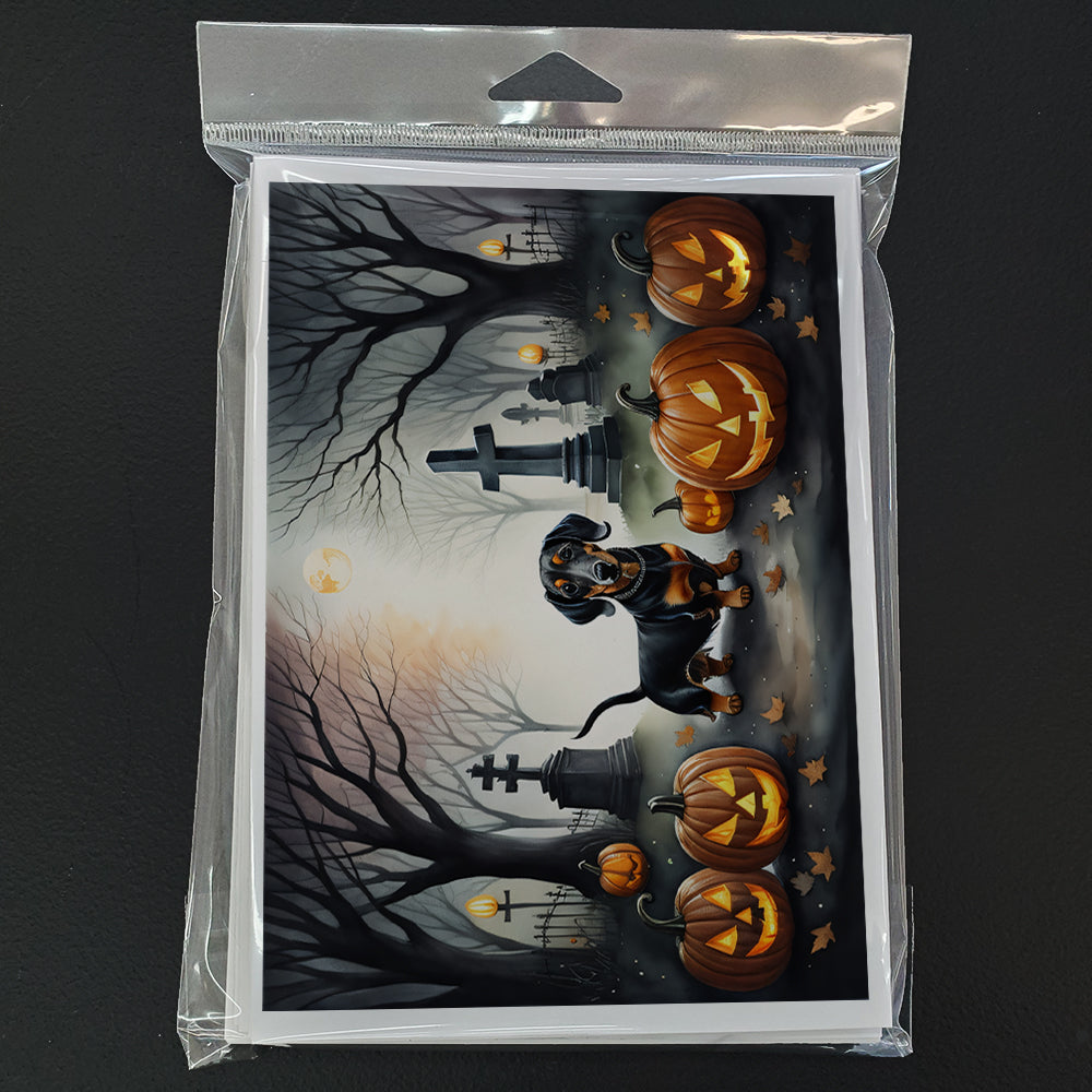 Dachshund Spooky Halloween Greeting Cards Pack of 8