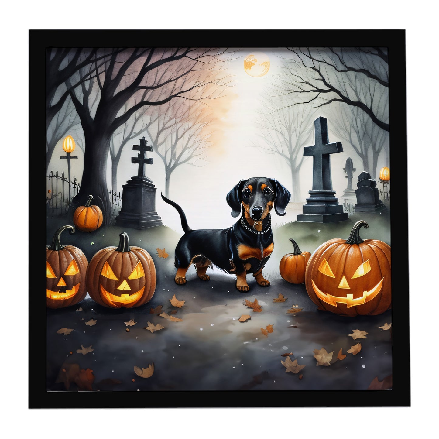 Buy this Dachshund Spooky Halloween Framed Metal Print