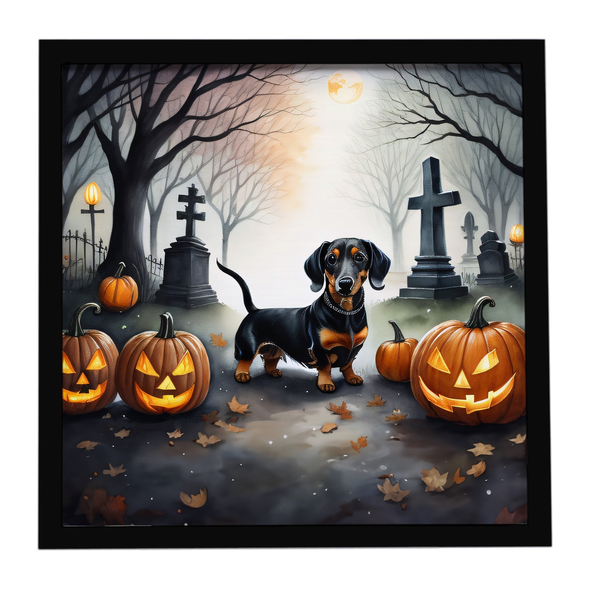 Buy this Dachshund Spooky Halloween Framed Metal Print