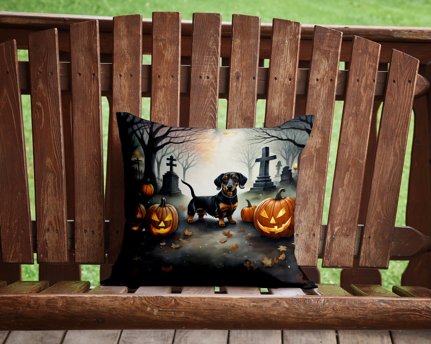 Dachshund Spooky Halloween Throw Pillow