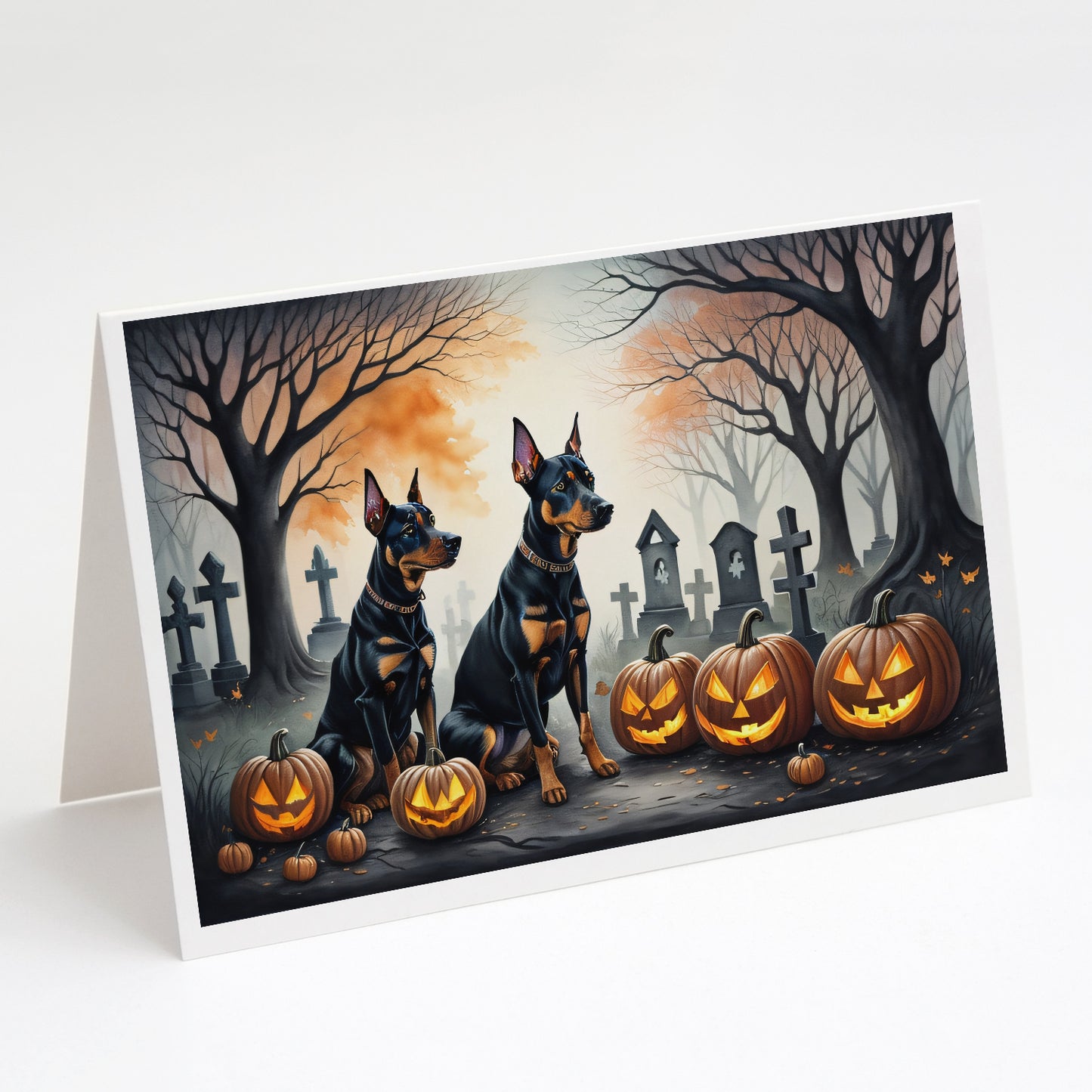 Buy this Doberman Pinscher Spooky Halloween Greeting Cards Pack of 8