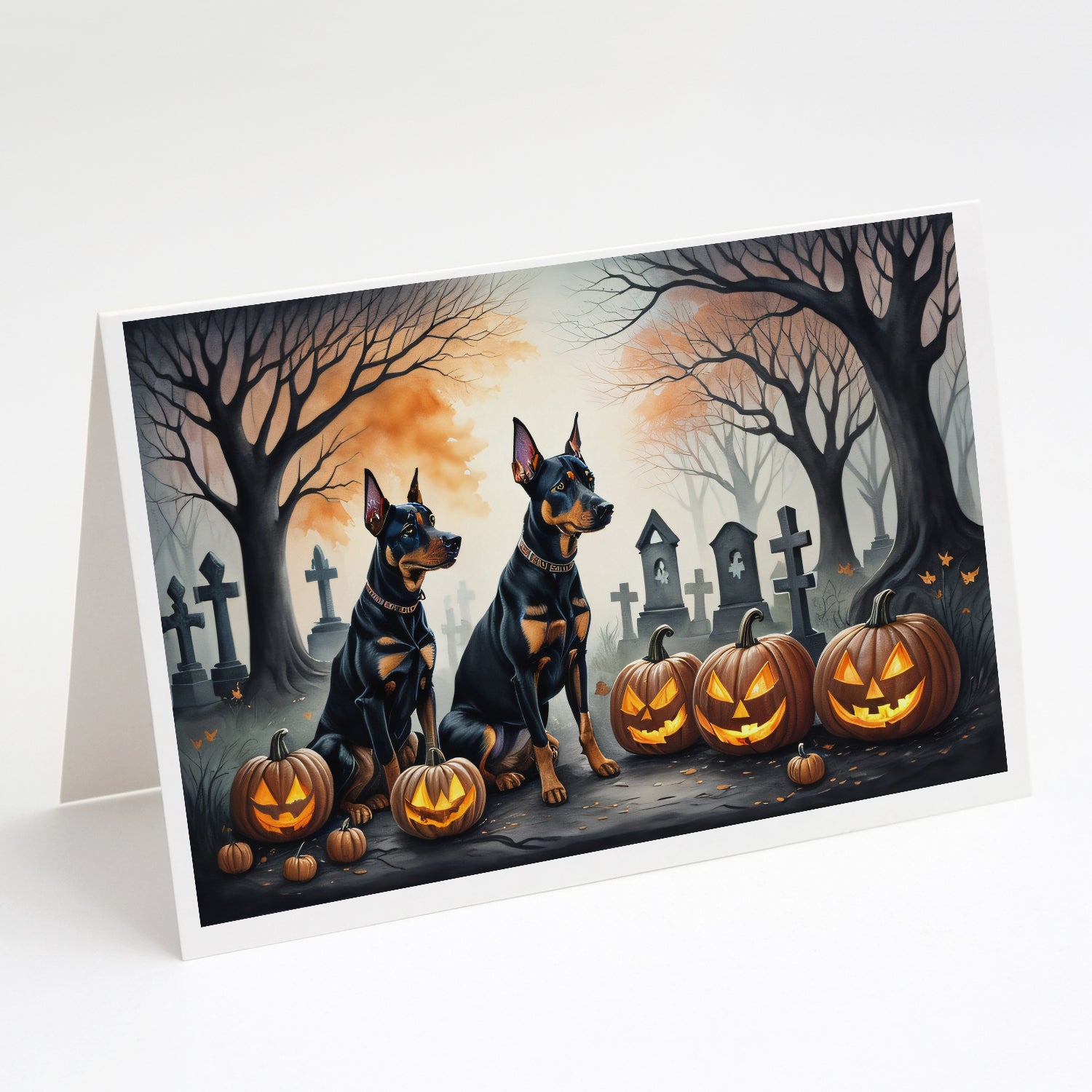 Buy this Doberman Pinscher Spooky Halloween Greeting Cards Pack of 8