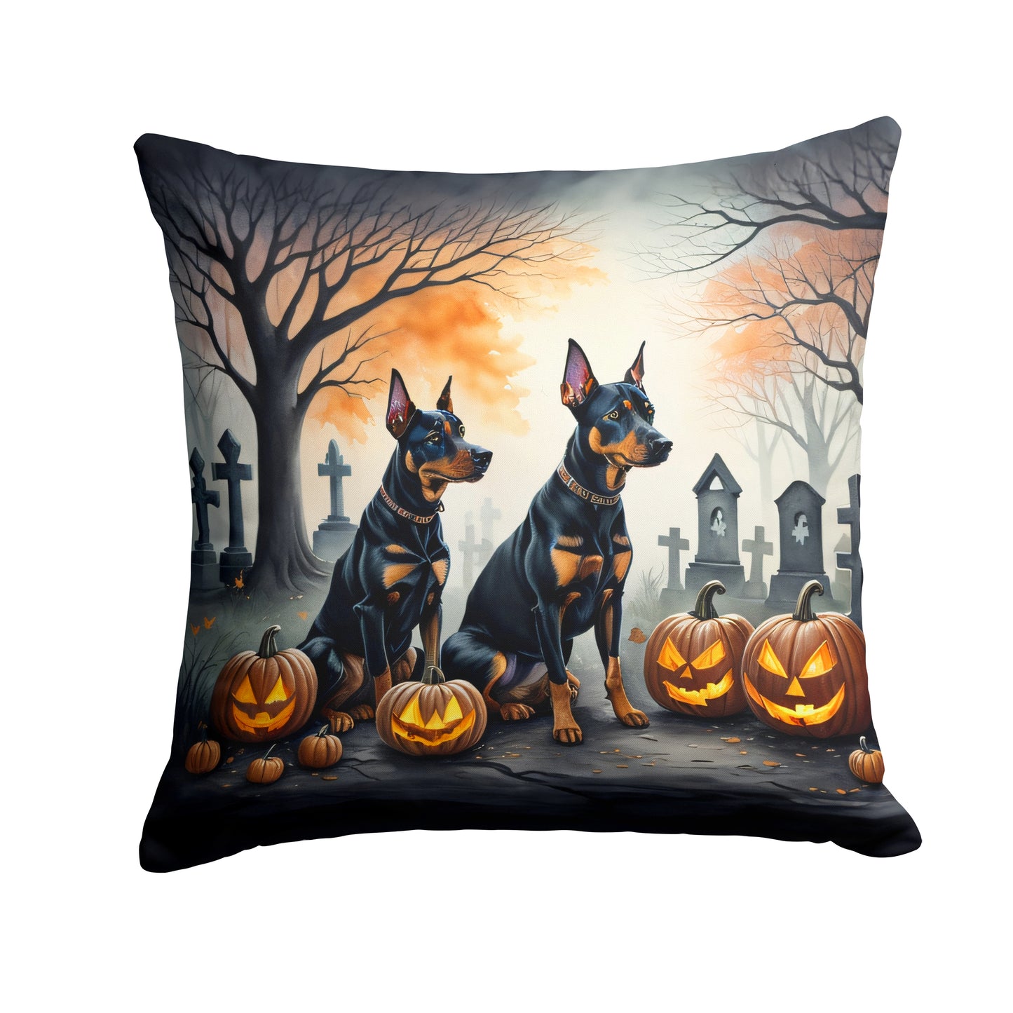 Buy this Doberman Pinscher Spooky Halloween Throw Pillow