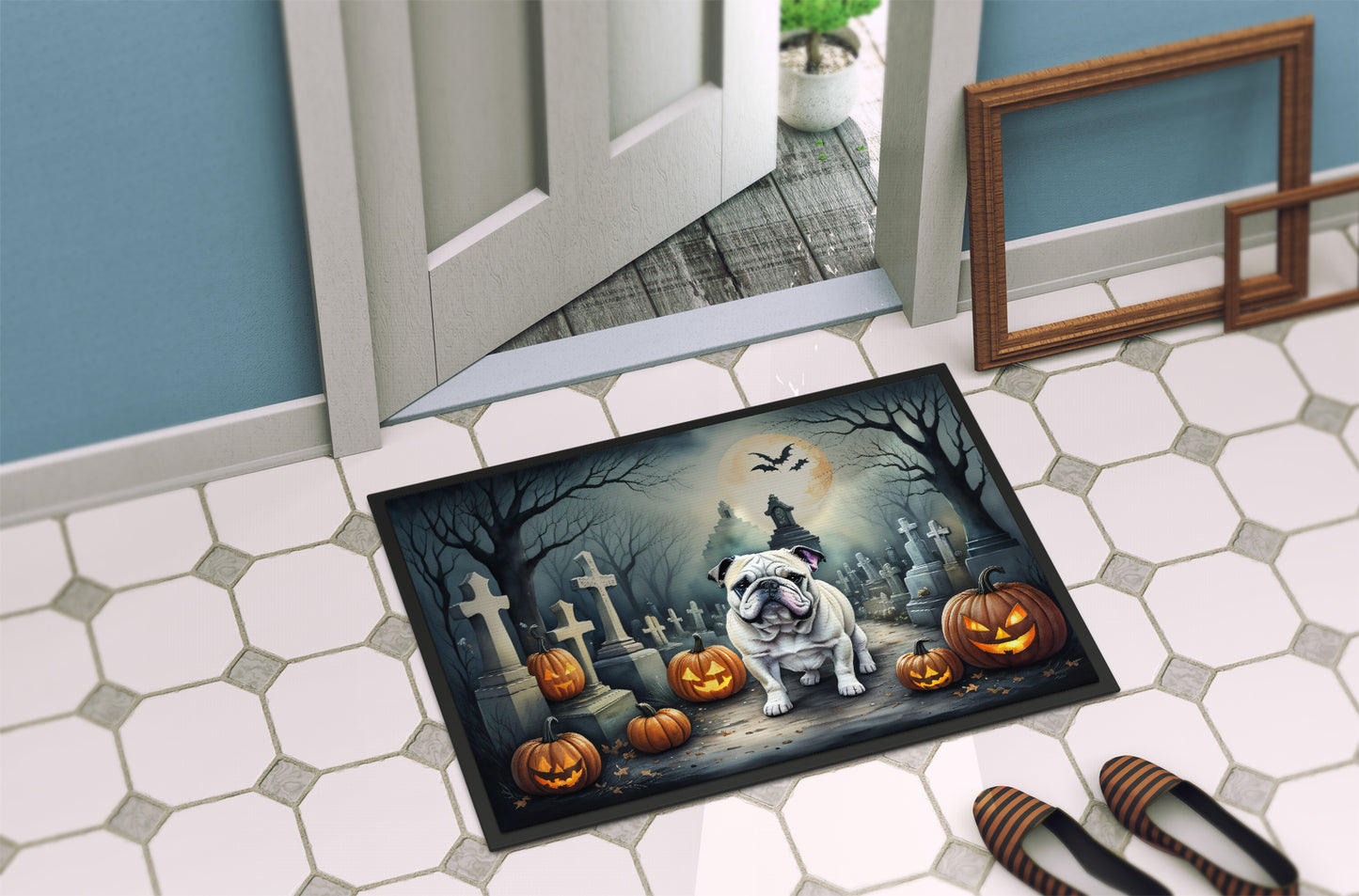 English Bulldog Spooky Halloween Doormat