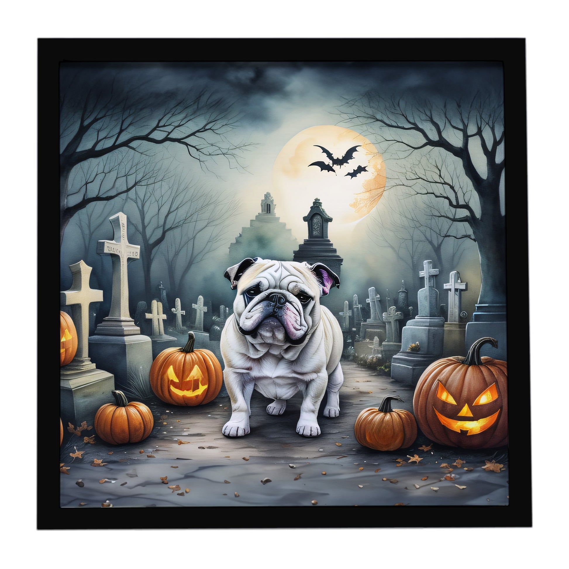 Buy this English Bulldog Spooky Halloween Framed Metal Print