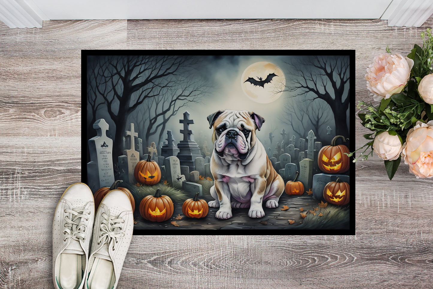 English Bulldog Spooky Halloween Doormat