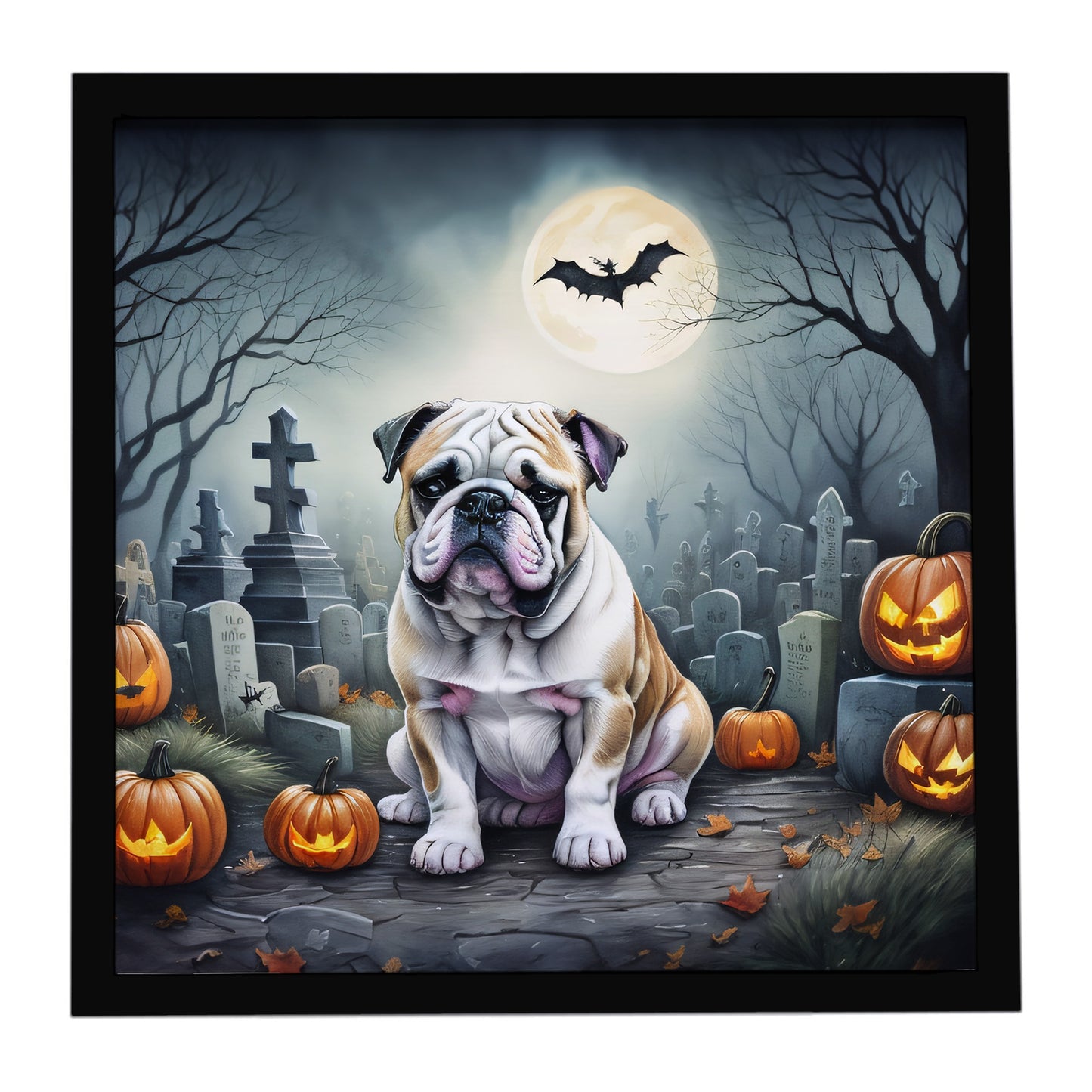 Buy this English Bulldog Spooky Halloween Framed Metal Print