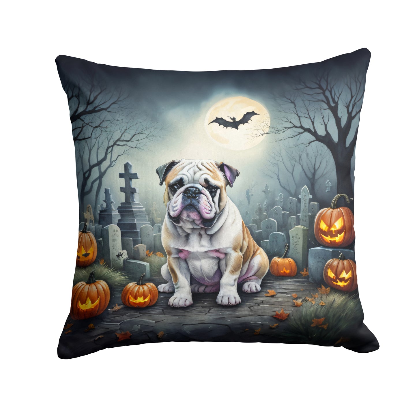 Buy this English Bulldog Spooky Halloween Throw Pillow