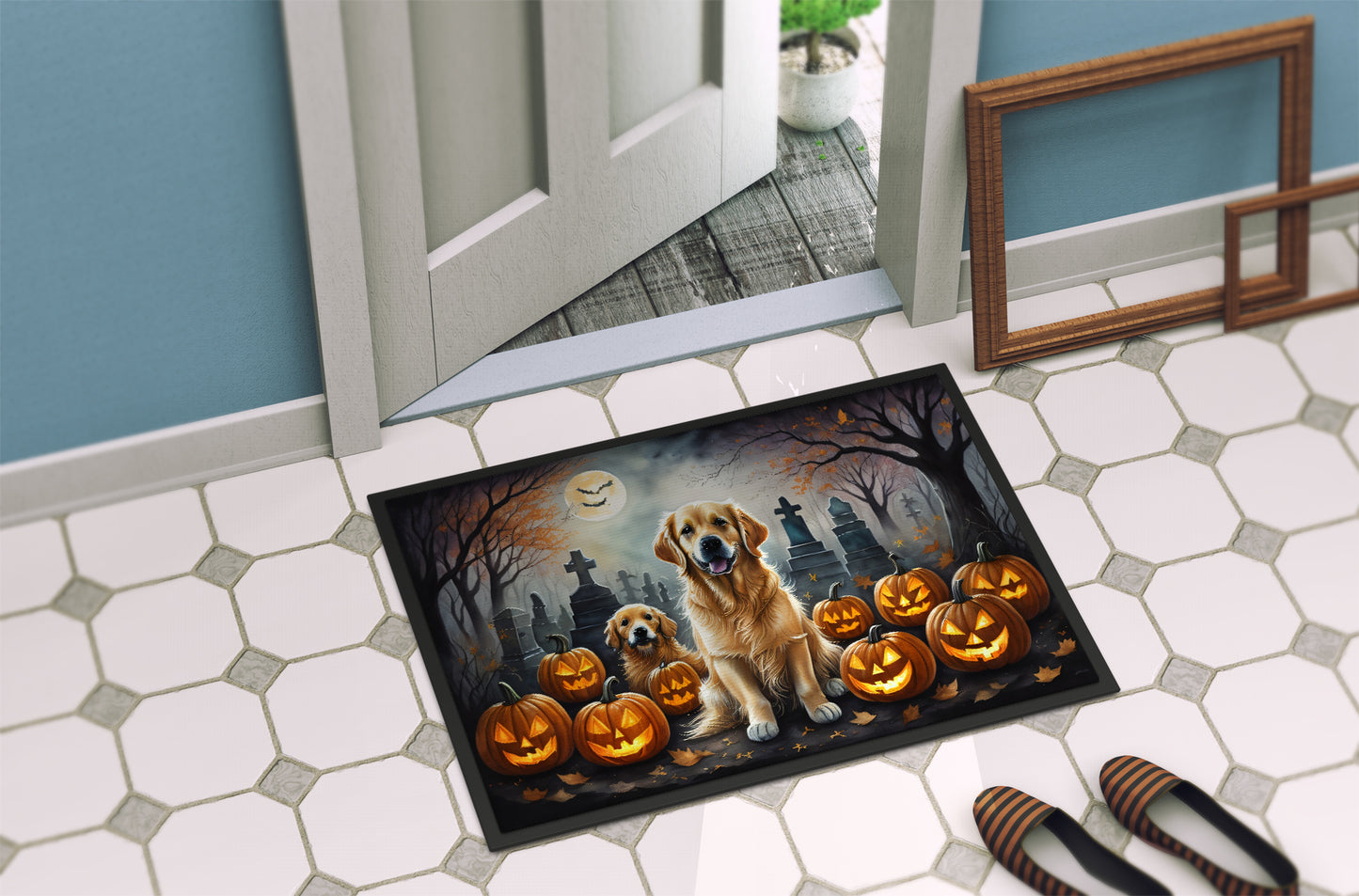 Golden Retriever Spooky Halloween Doormat