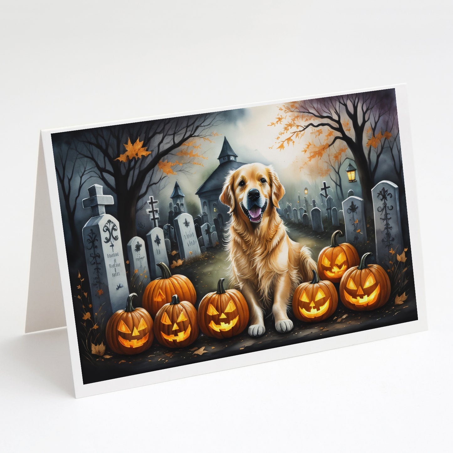Buy this Golden Retriever Spooky Halloween Greeting Cards Pack of 8