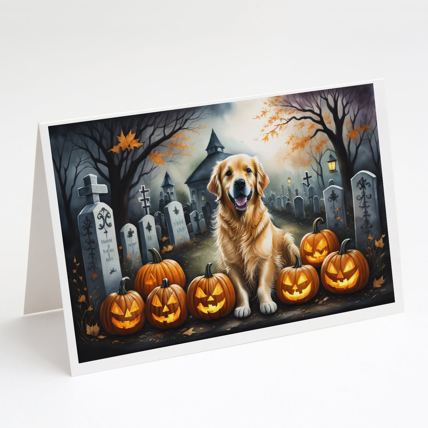 Buy this Golden Retriever Spooky Halloween Greeting Cards Pack of 8