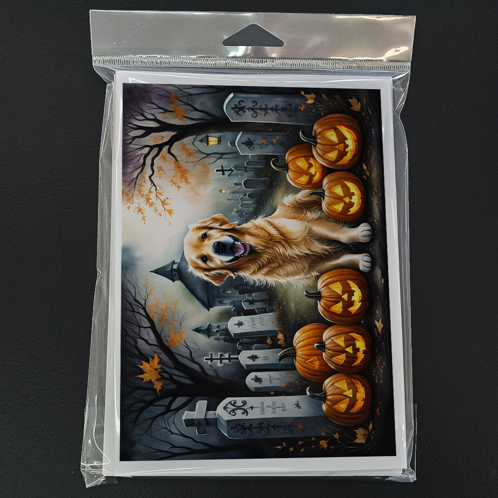 Golden Retriever Spooky Halloween Greeting Cards Pack of 8