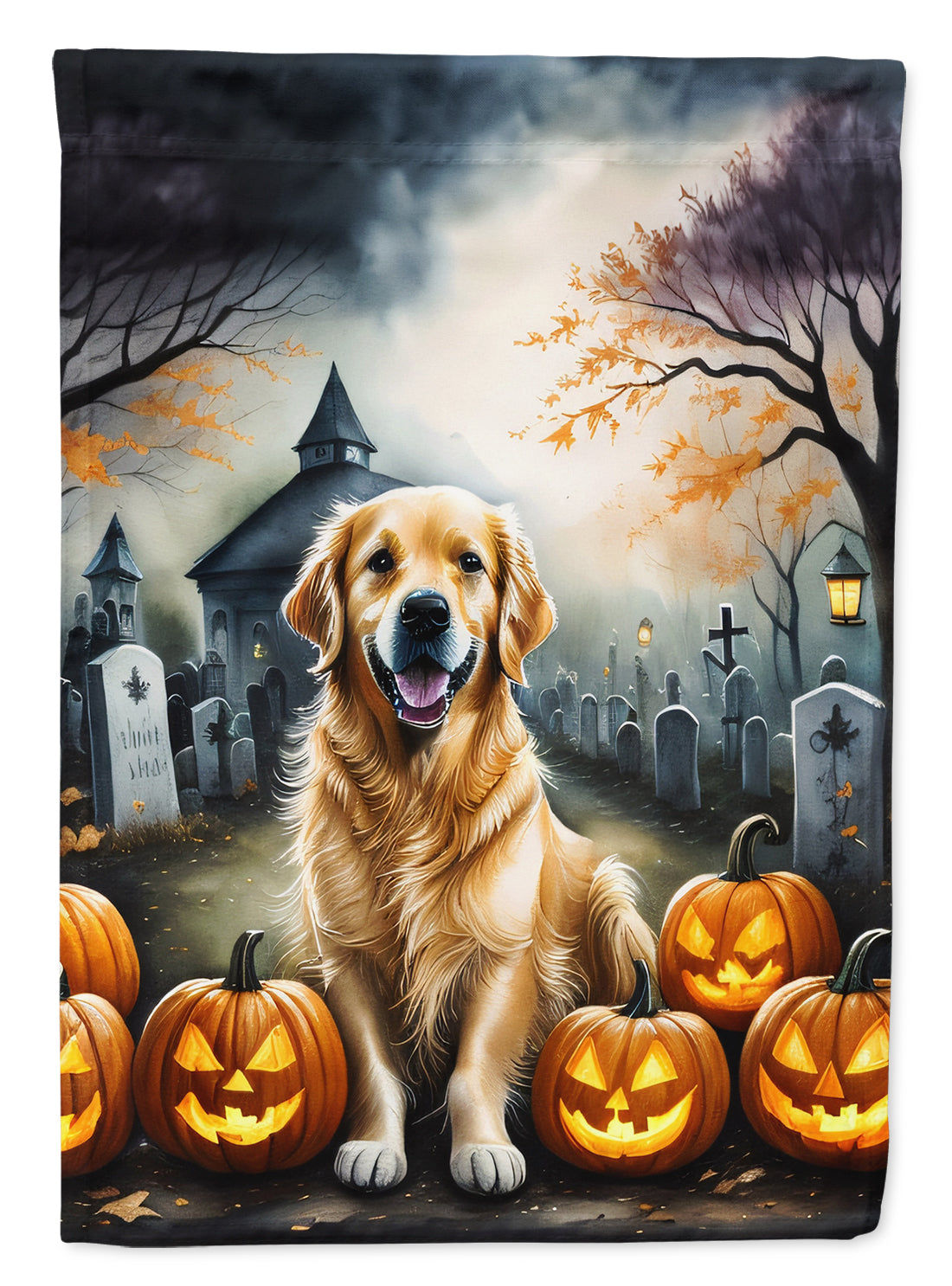 Buy this Golden Retriever Spooky Halloween Garden Flag