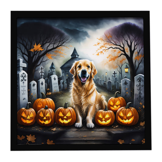 Buy this Golden Retriever Spooky Halloween Framed Metal Print