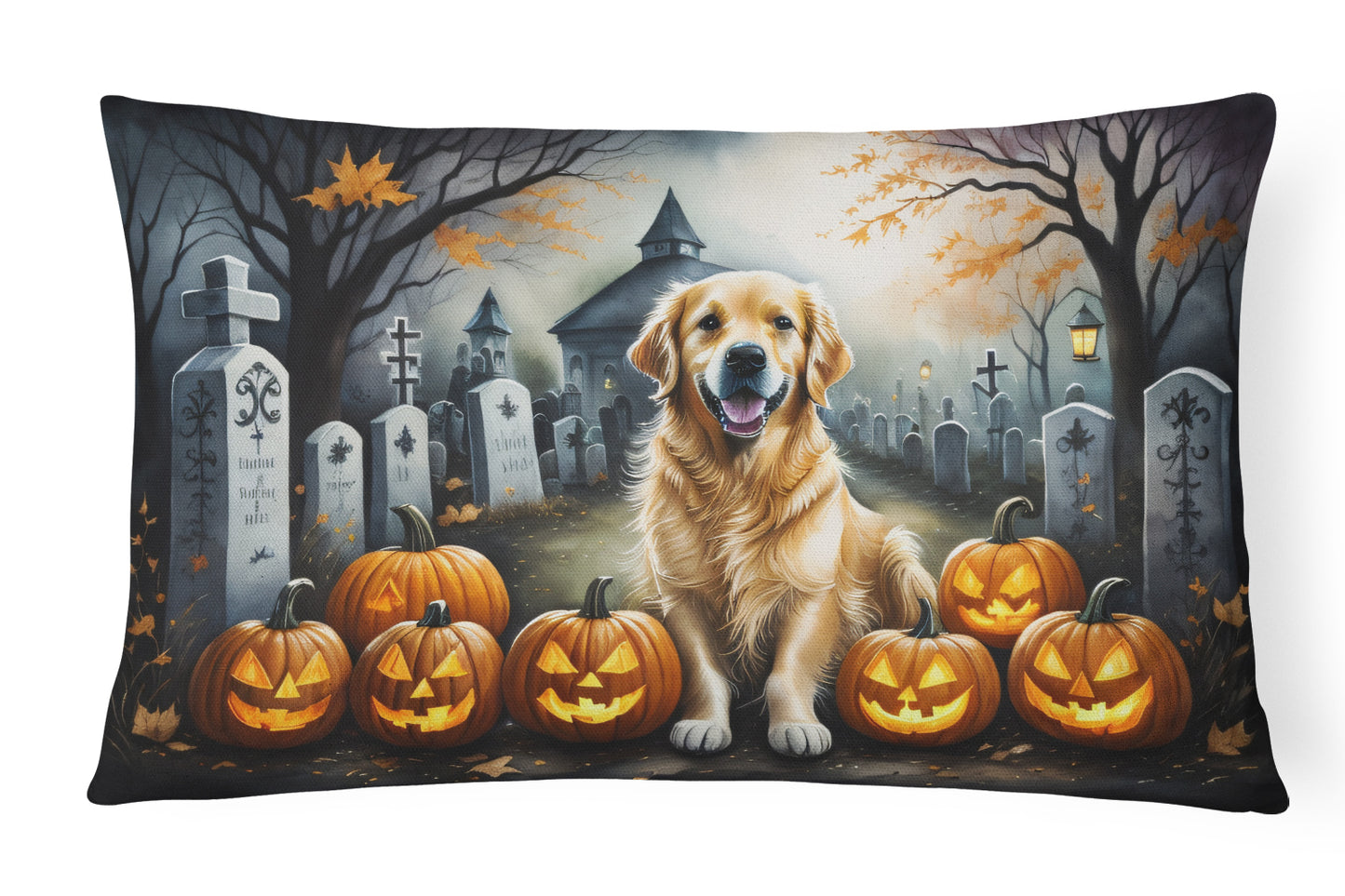 Buy this Golden Retriever Spooky Halloween Throw Pillow