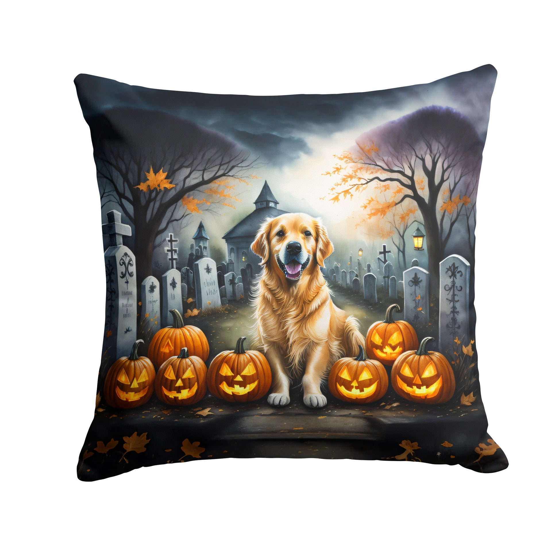 Buy this Golden Retriever Spooky Halloween Throw Pillow