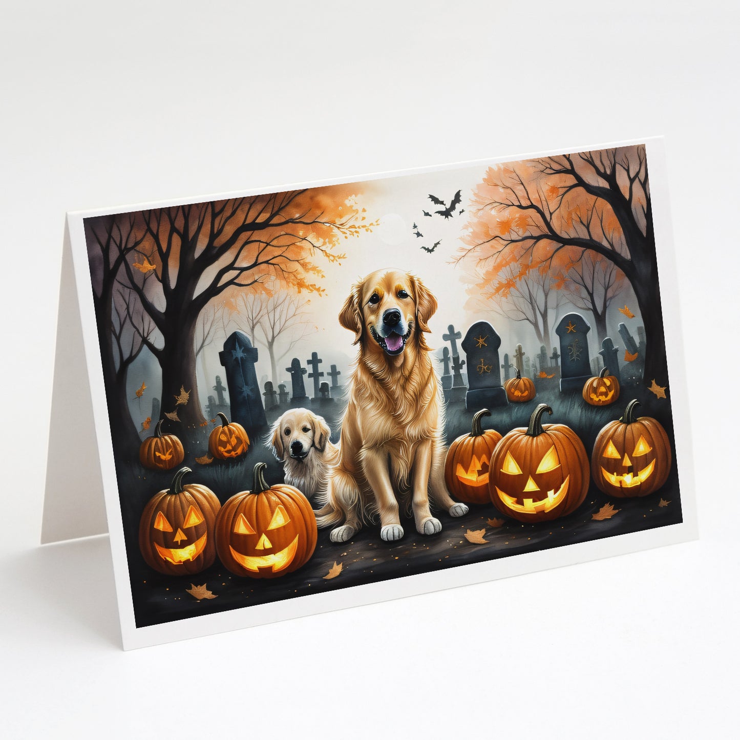 Buy this Golden Retriever Spooky Halloween Greeting Cards Pack of 8
