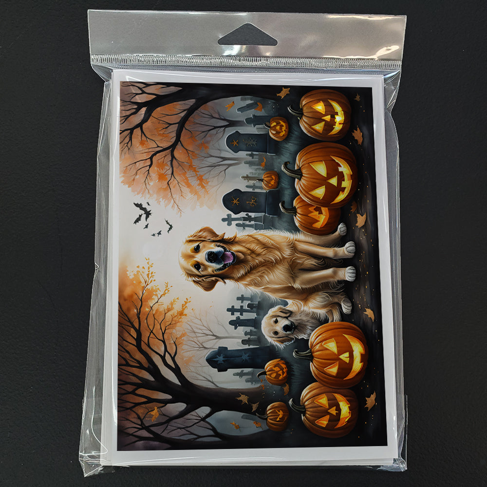 Golden Retriever Spooky Halloween Greeting Cards Pack of 8