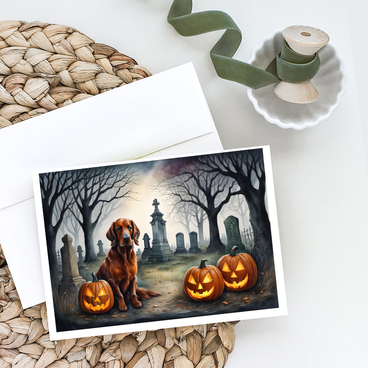 Irish Setter Spooky Halloween Greeting Cards Pack of 8