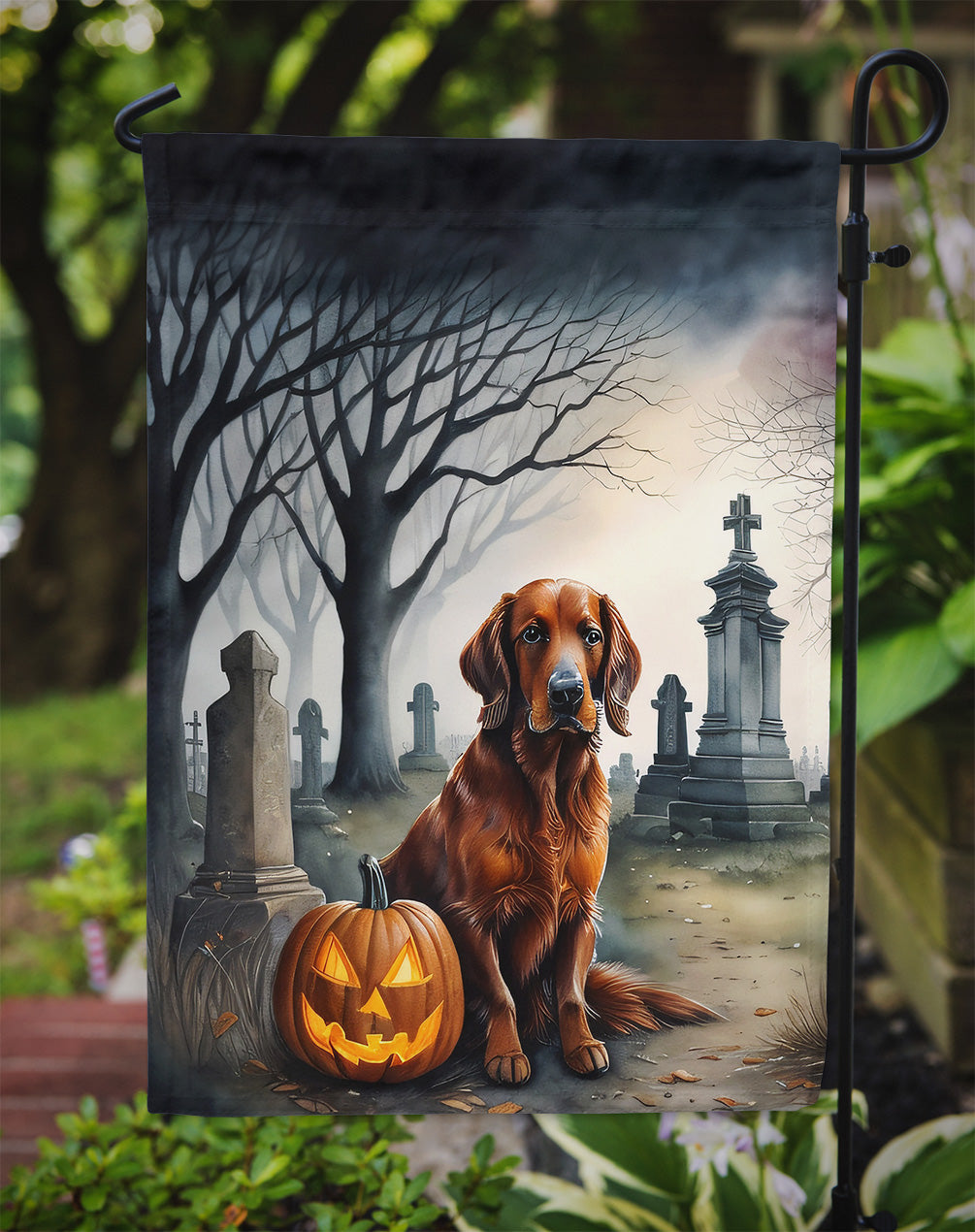 Irish Setter Spooky Halloween Garden Flag