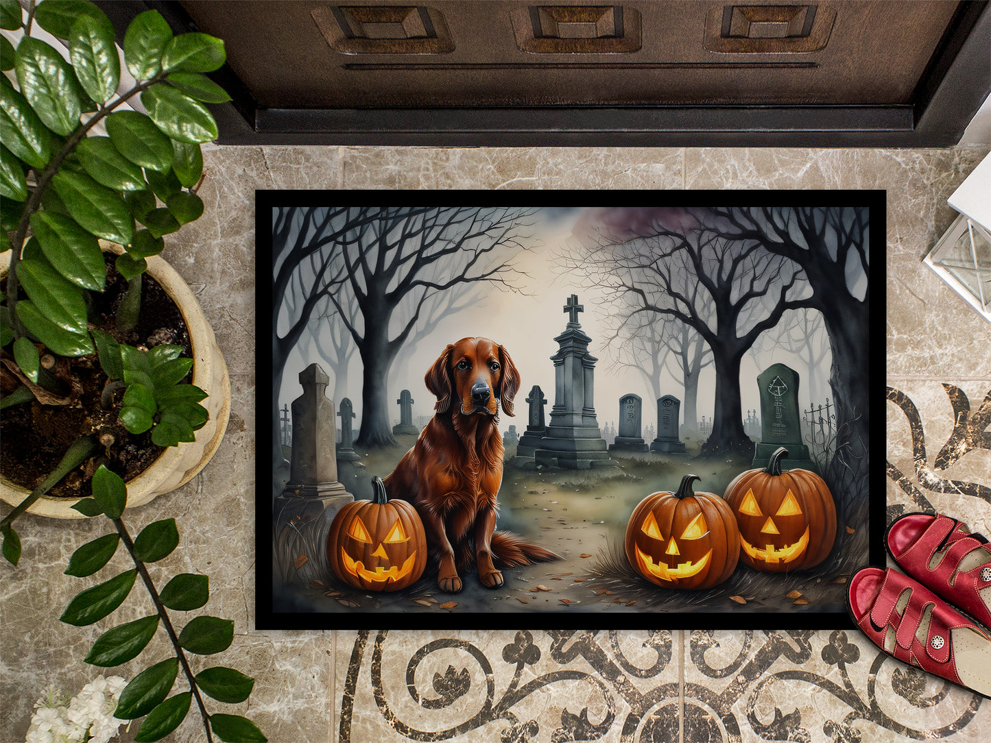 Irish Setter Spooky Halloween Doormat