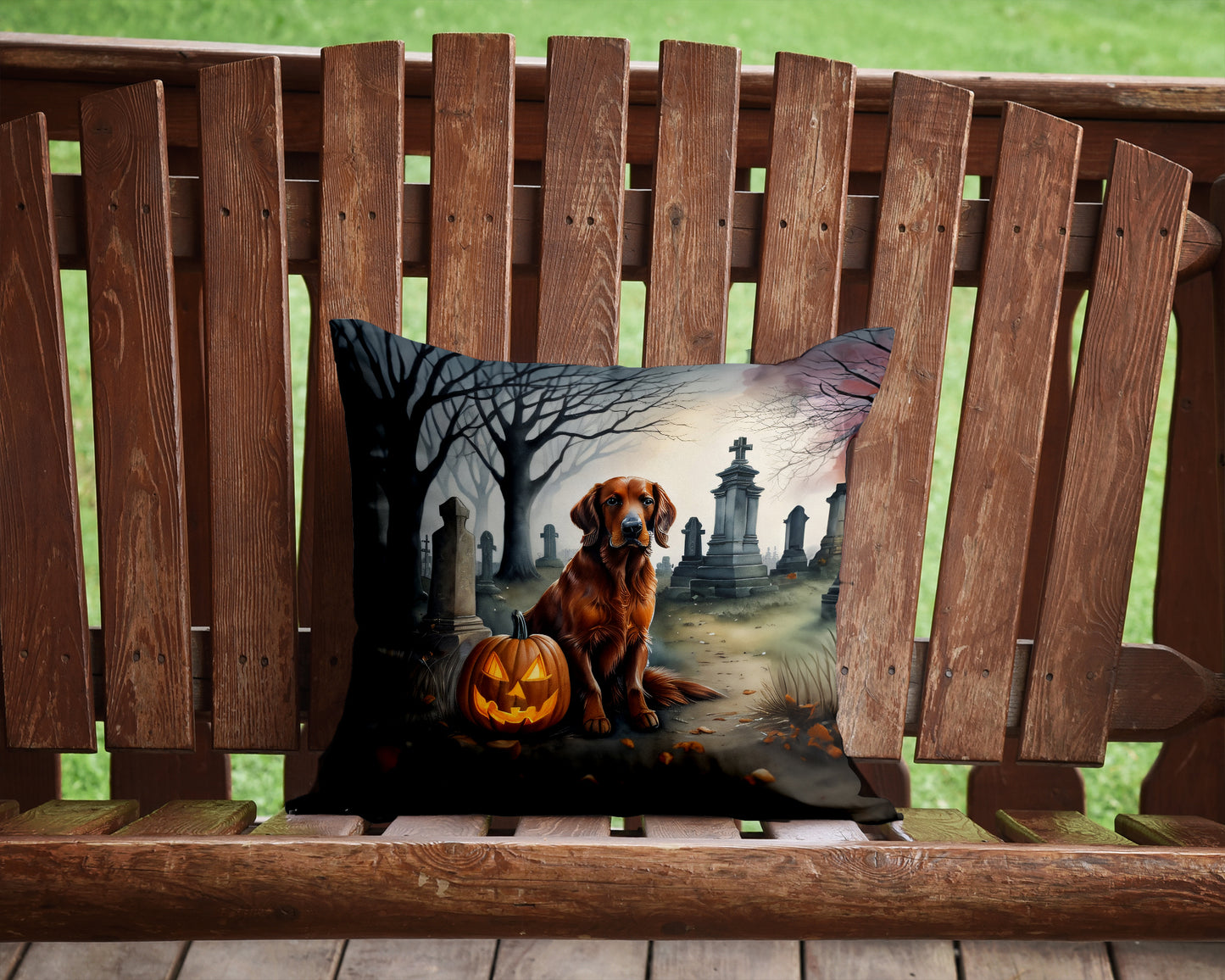 Irish Setter Spooky Halloween Throw Pillow