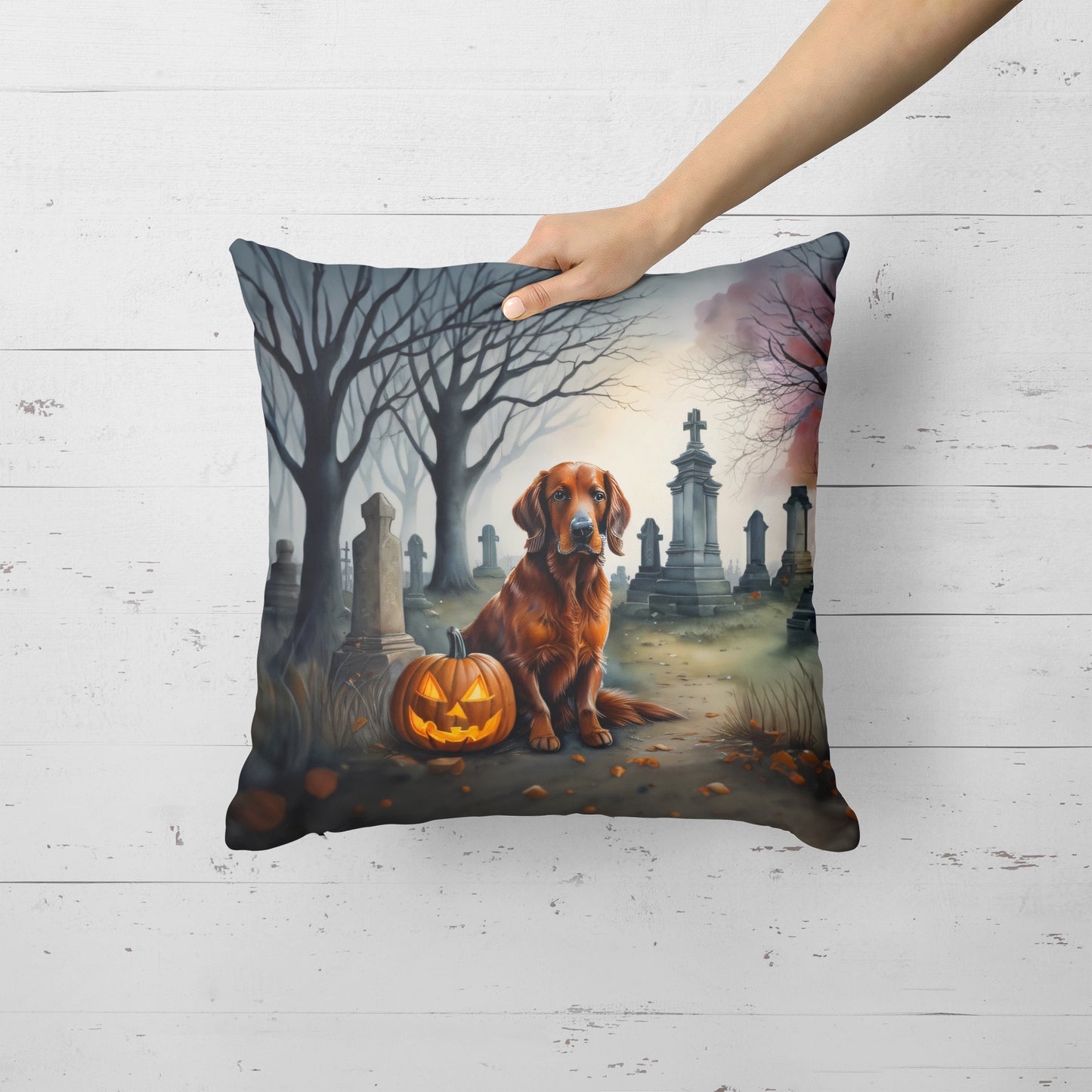 Irish Setter Spooky Halloween Throw Pillow