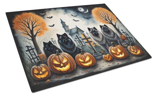 Buy this Keeshond Spooky Halloween Glass Cutting Board