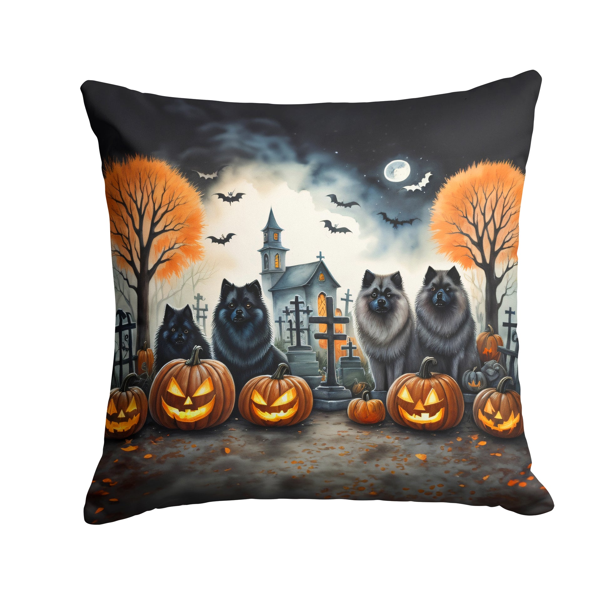 Buy this Keeshond Spooky Halloween Throw Pillow