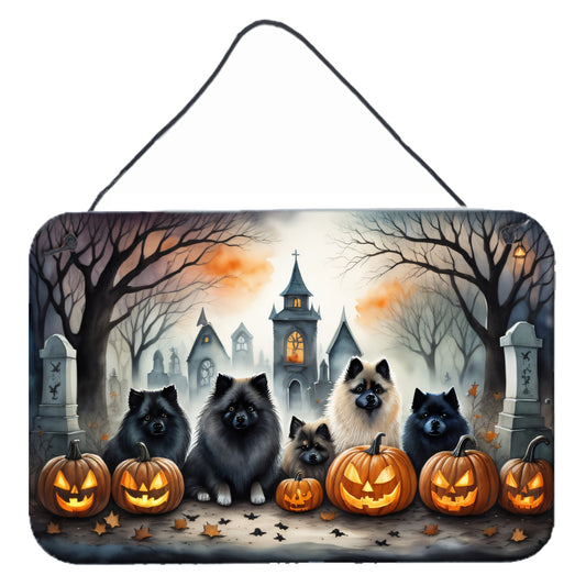 Buy this Keeshond Spooky Halloween Wall or Door Hanging Prints