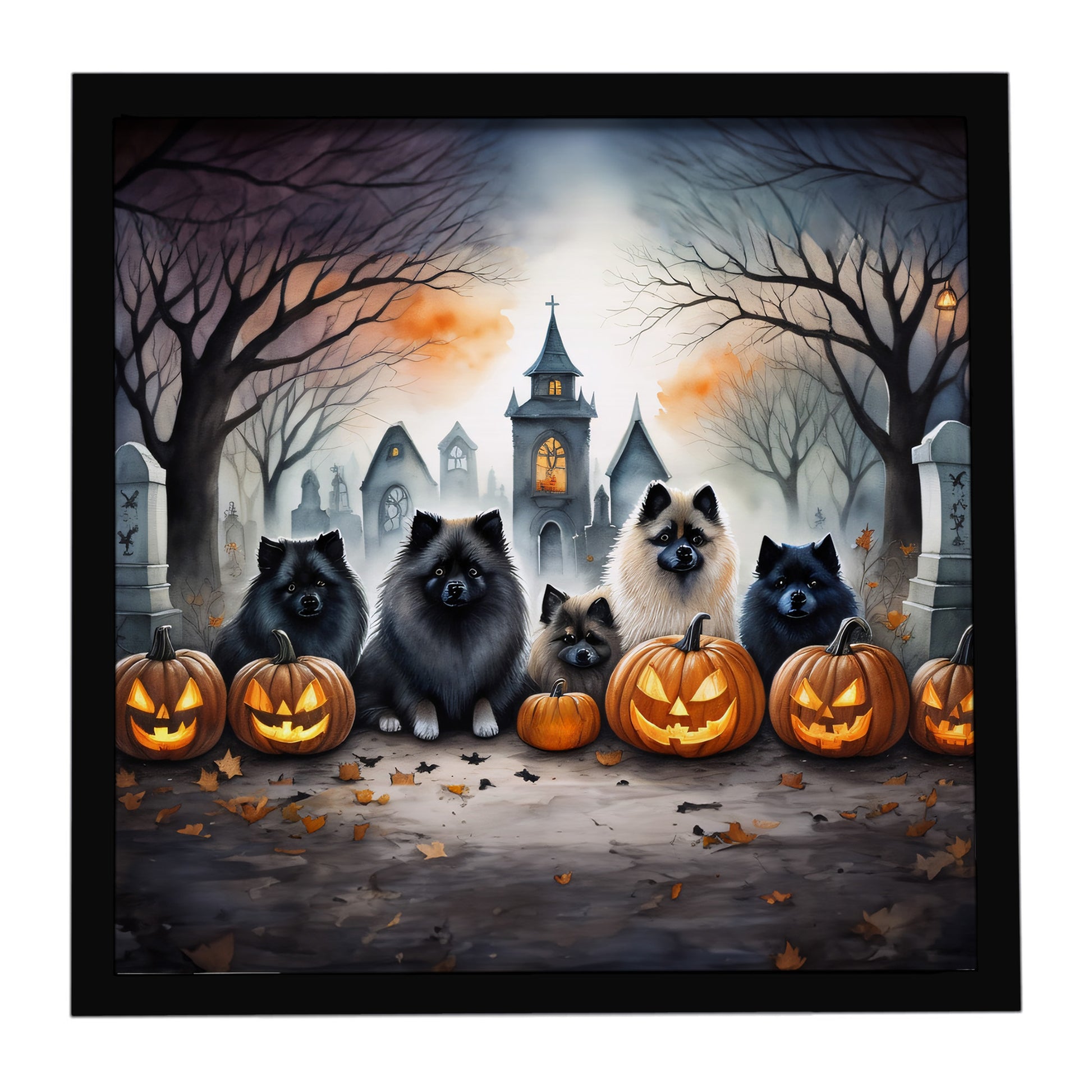 Buy this Keeshond Spooky Halloween Framed Metal Print