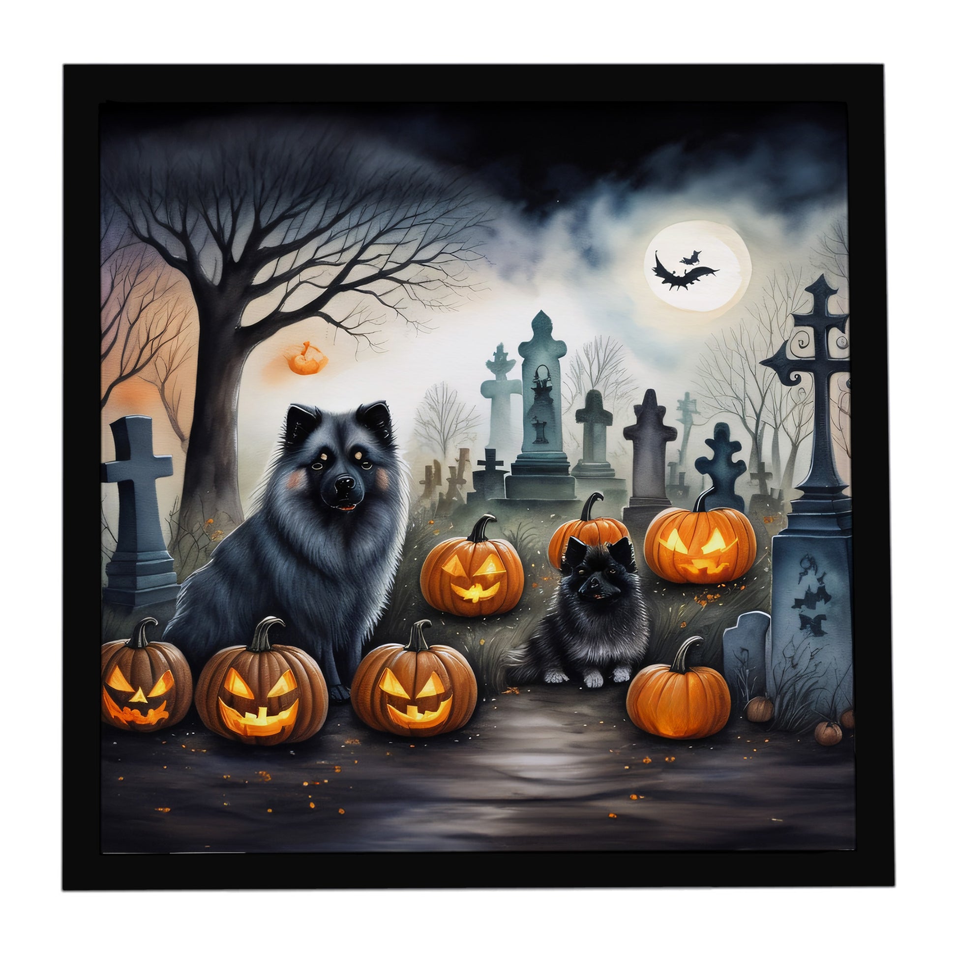 Buy this Keeshond Spooky Halloween Framed Metal Print