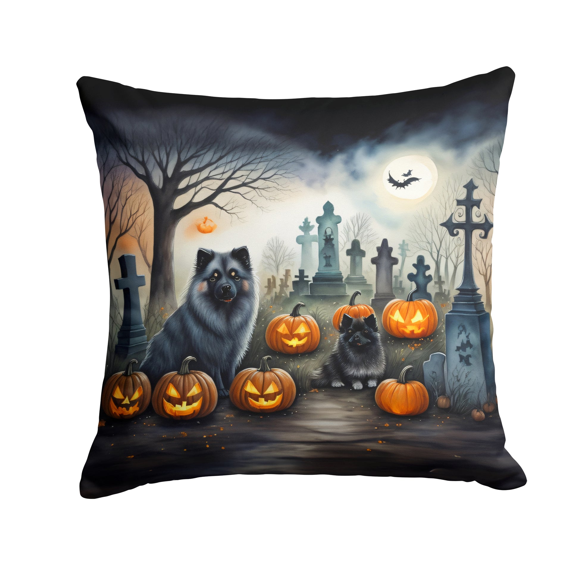 Buy this Keeshond Spooky Halloween Throw Pillow