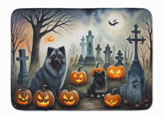 Buy this Keeshond Spooky Halloween Memory Foam Kitchen Mat