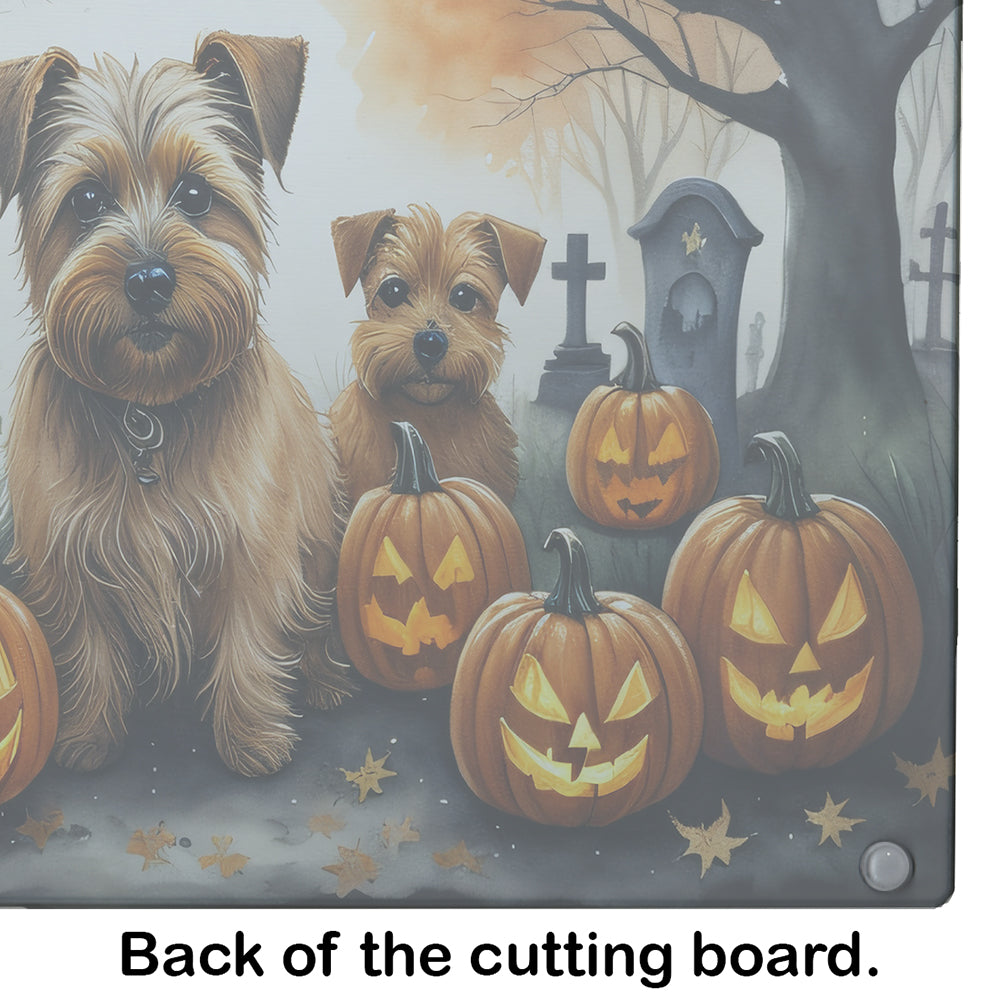 Norfolk Terrier Spooky Halloween Glass Cutting Board