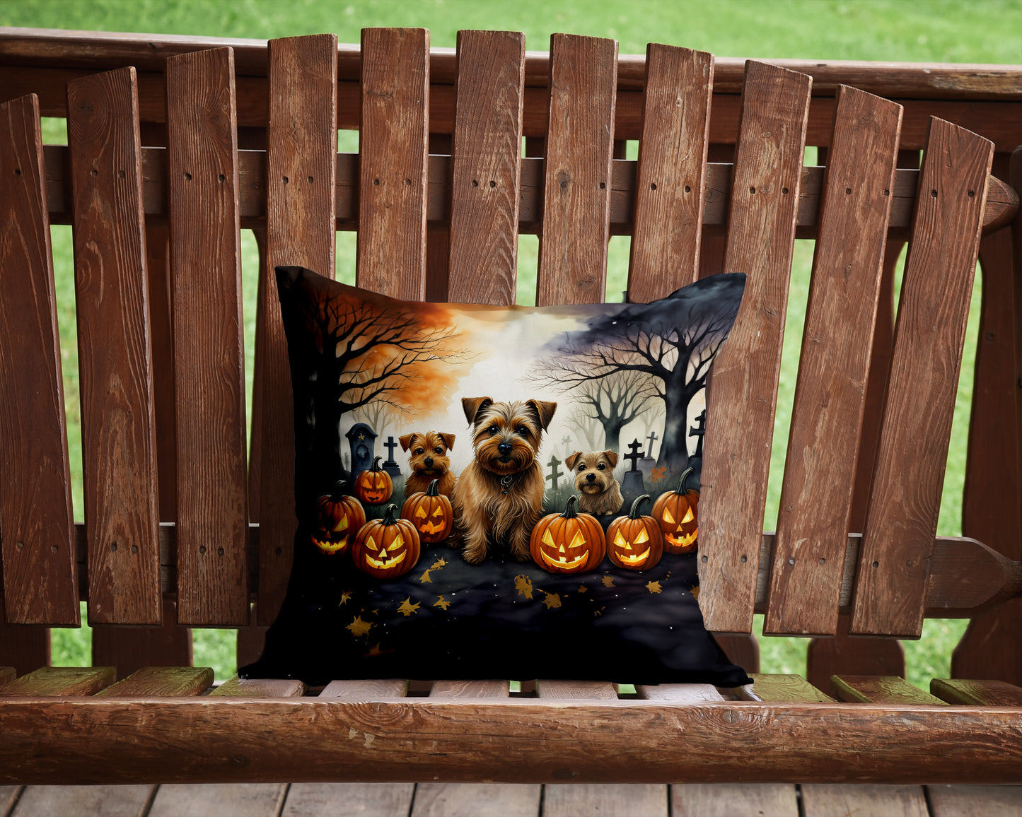 Norfolk Terrier Spooky Halloween Throw Pillow