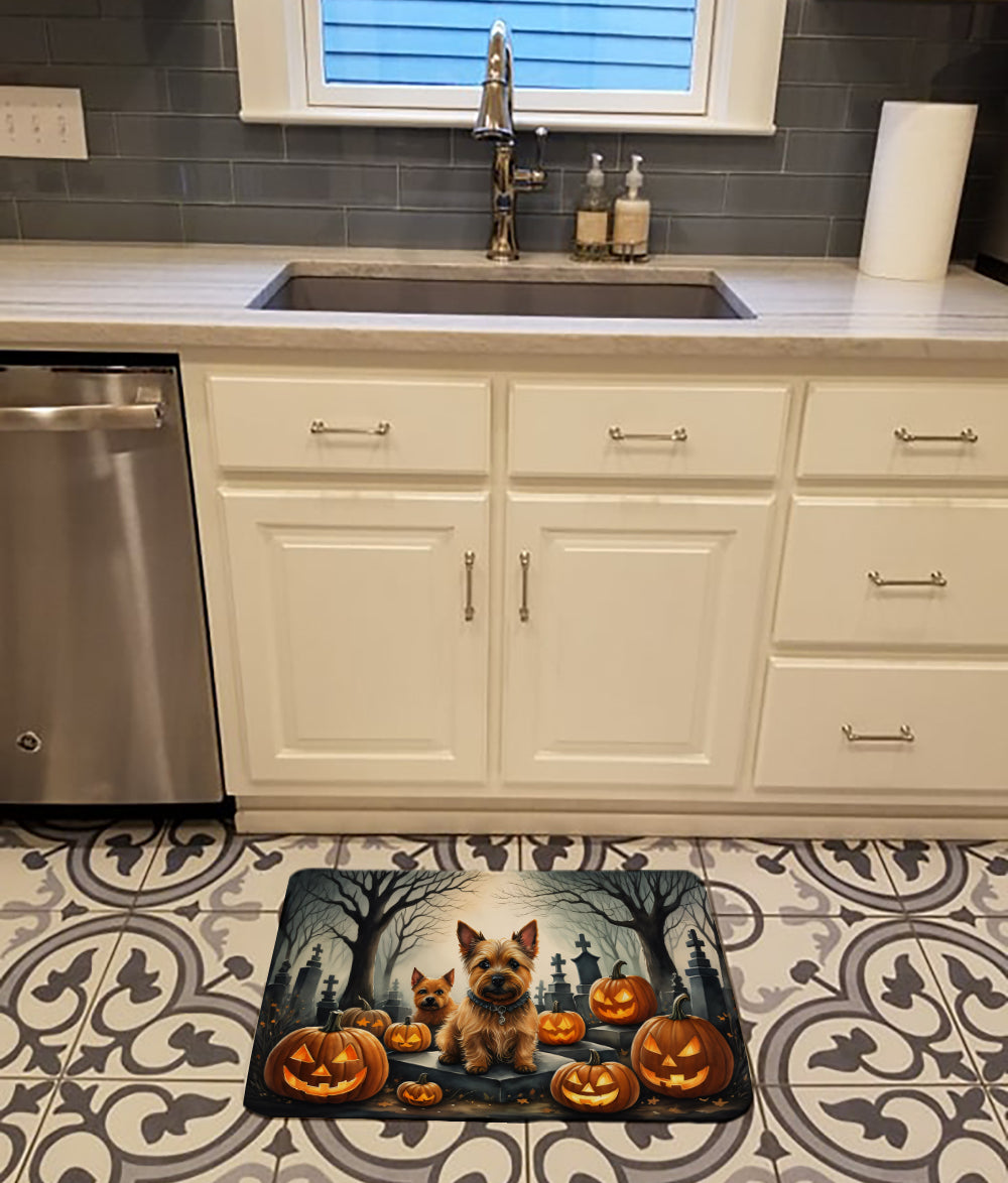 Norwich Terrier Spooky Halloween Memory Foam Kitchen Mat