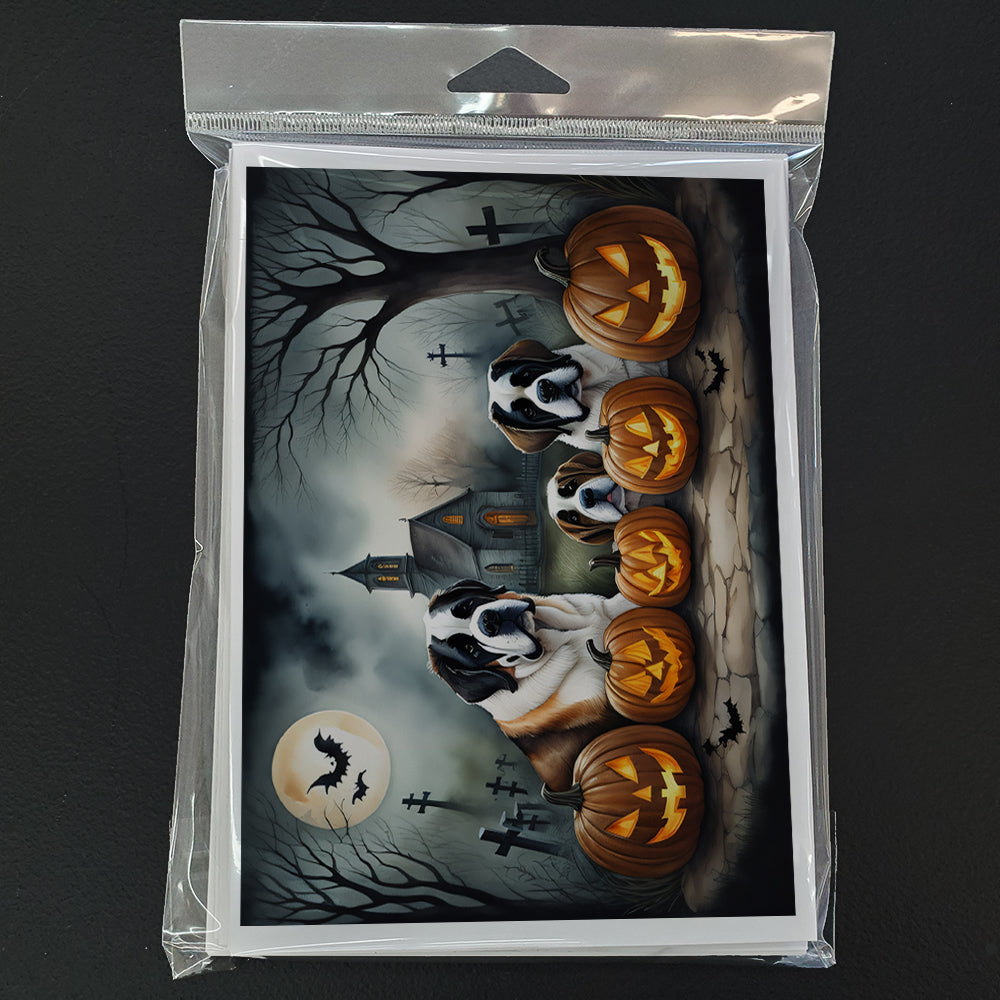 Saint Bernard Spooky Halloween Greeting Cards Pack of 8